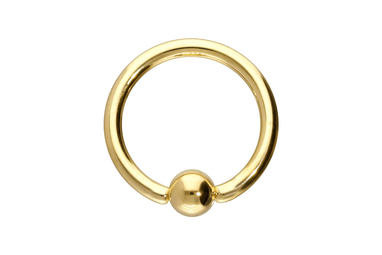 14/18 Karat Gold Klemmkugelring Piercing